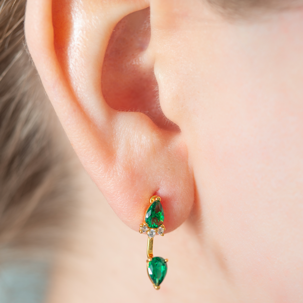 Double Emerald Earrings