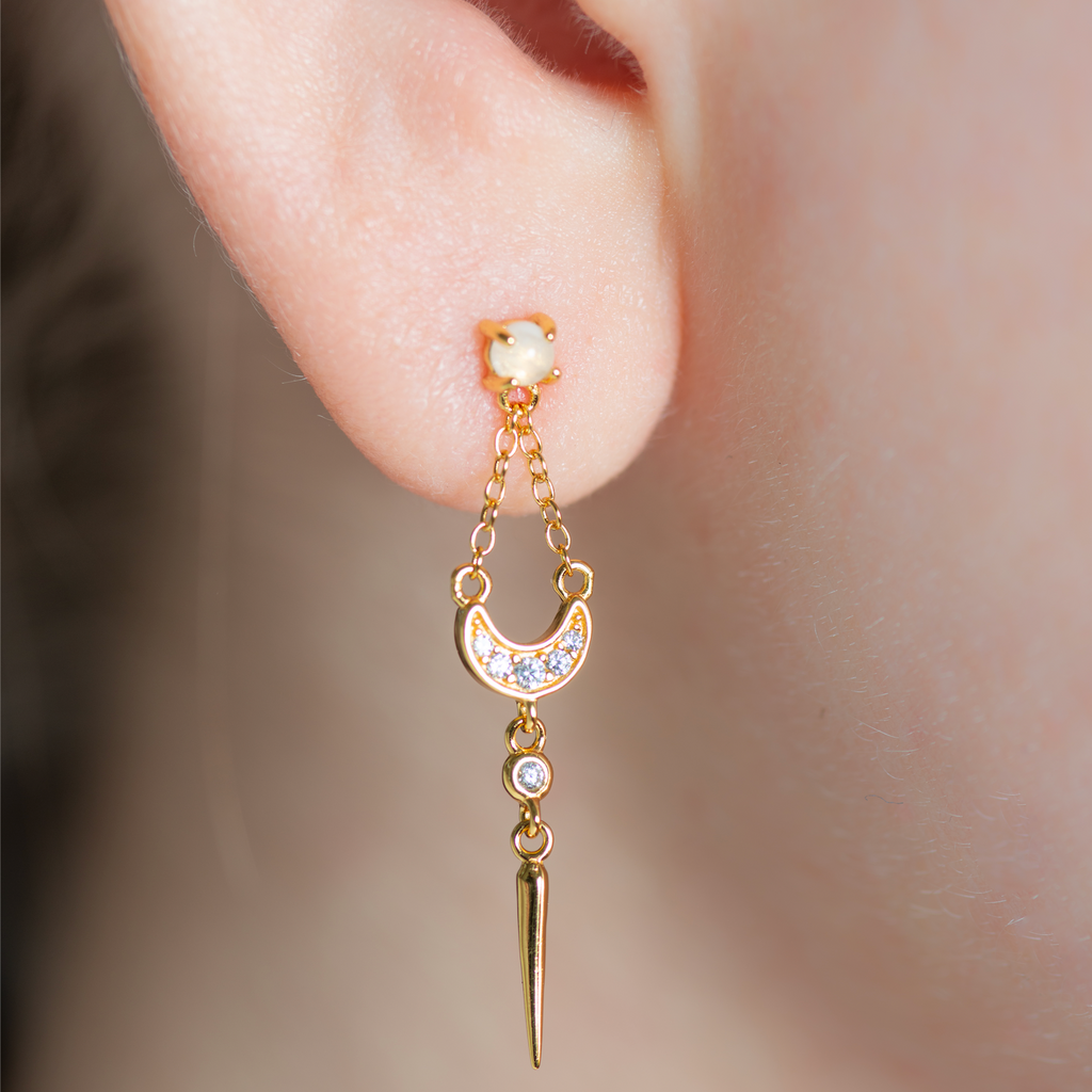 Ellie Gold Lunar Opal Earrings