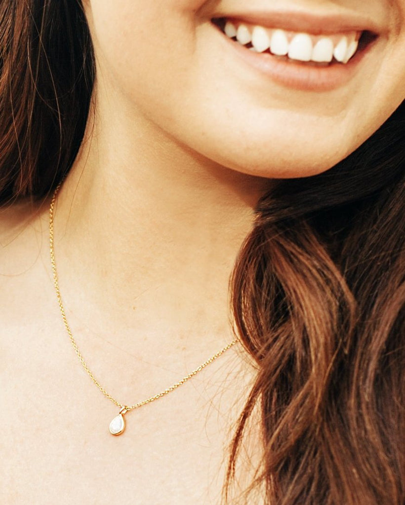 Necklace - Lily Opal Pendant Necklace