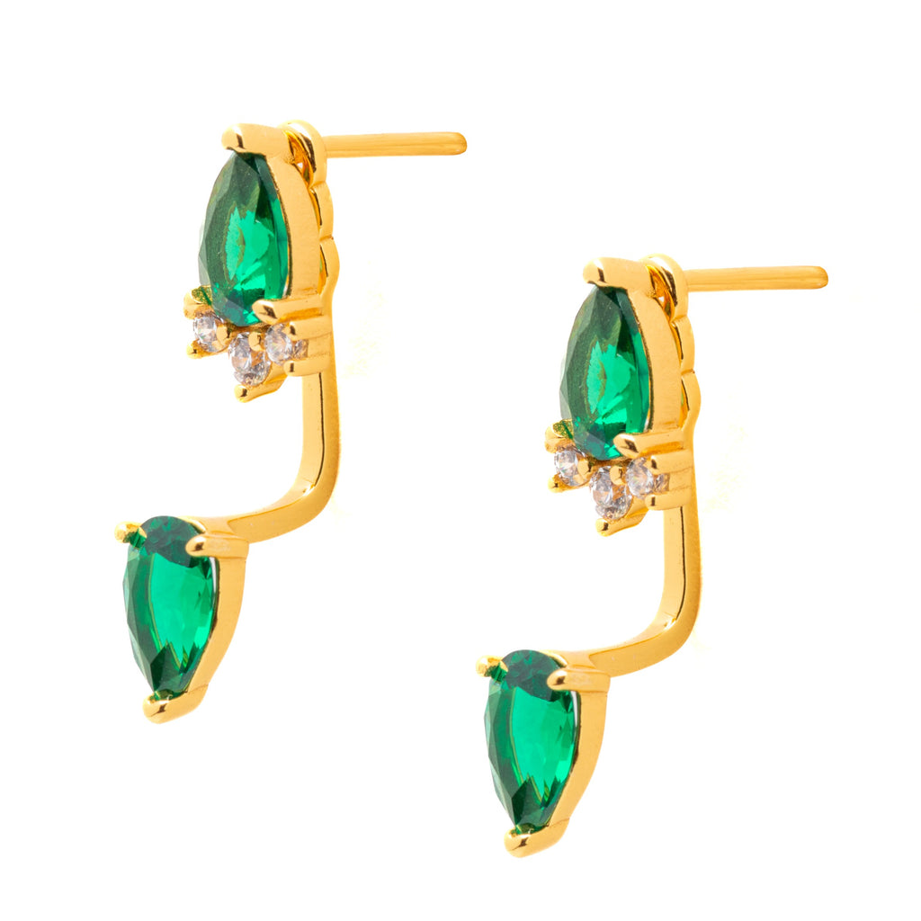 Double Emerald Earrings