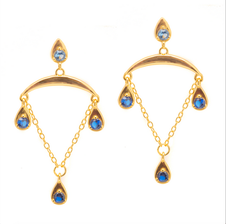 Gold Sapphire Earrings