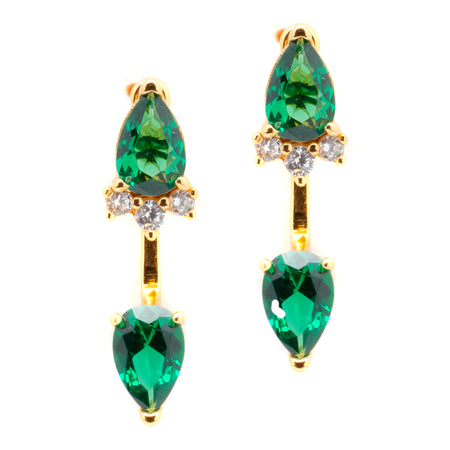 Double Emerald Earrings
